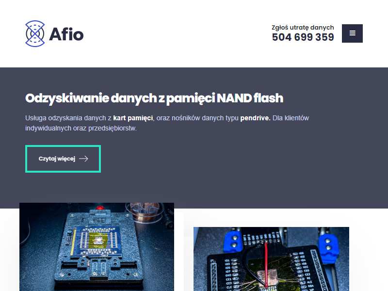 Afio: profesjonalne odzyskanie danych z pamięci i z NAND flash 