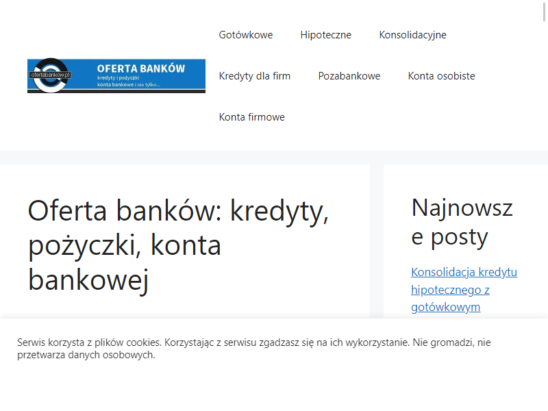 Tutaj znajdziesz ofertę banków. Ofertabankow.pl